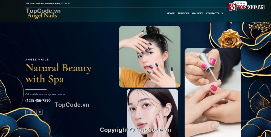website tiệm nail,code web spa,source code web nail